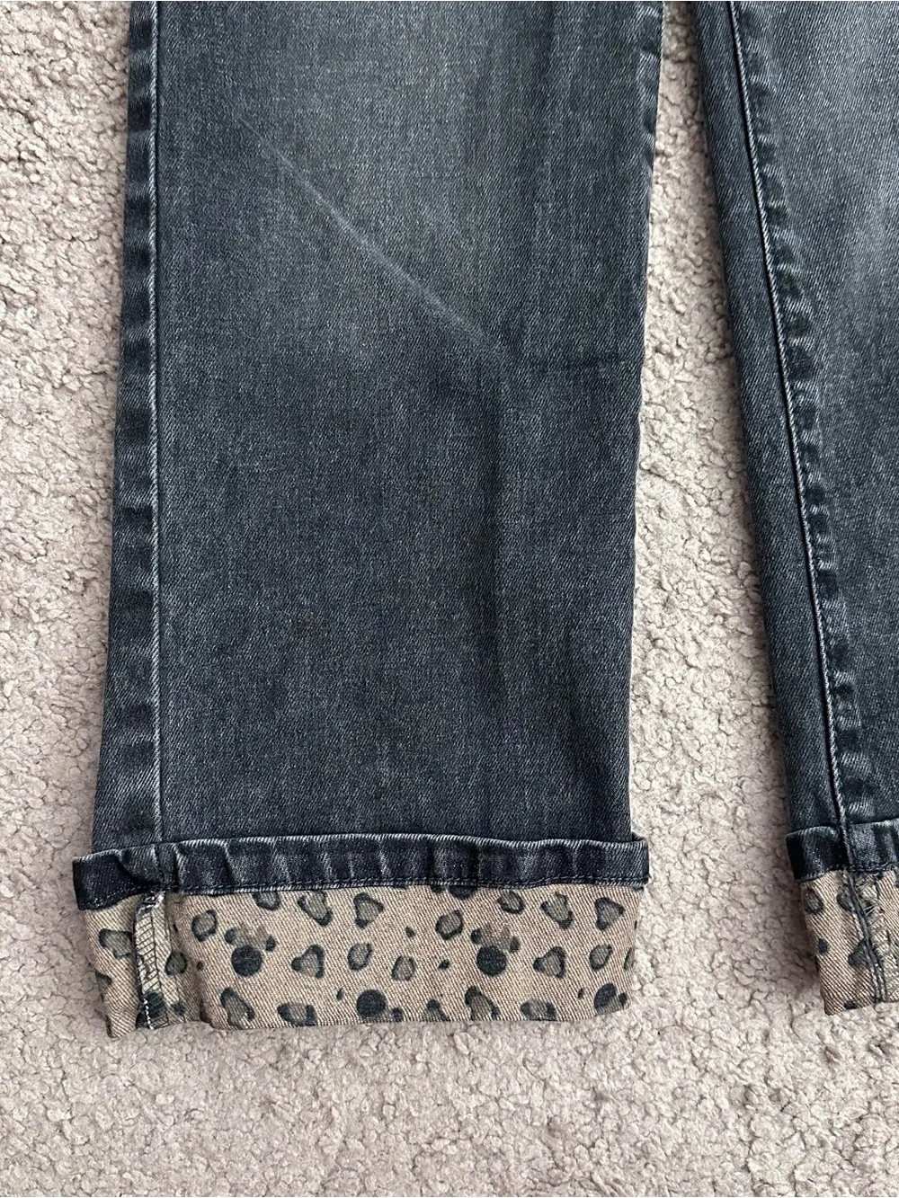 Disney Minnie Mouse Charcoal Gray Straight Denim Jeans Girls 10
